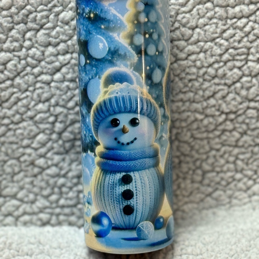Blue snowman 20 ounce skinny Tumbler - Picture 3 of 3